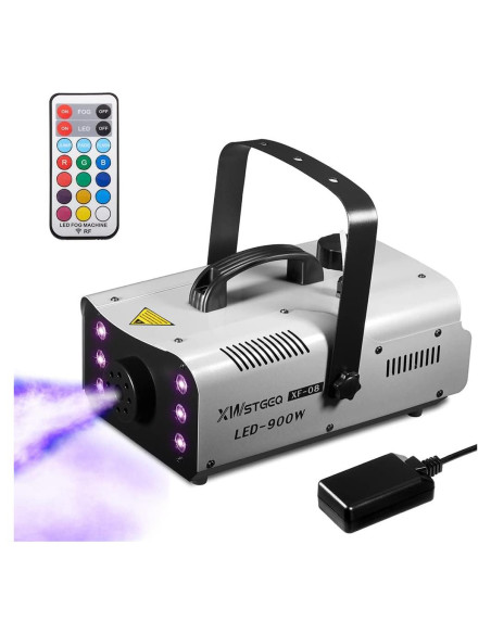 Máquina de Niebla 900W XWSTGEQ con 6 Luces LED y Control Remoto