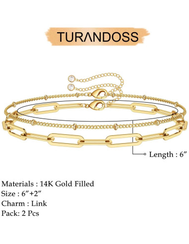 Brazalete Ajustable de Oro 14K para Mujeres - Cadena Ovalada y Perlas