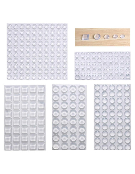 Bumpers Transparentes Autoadhesivos de Silicona 272 Pcs - 5 Tamaños