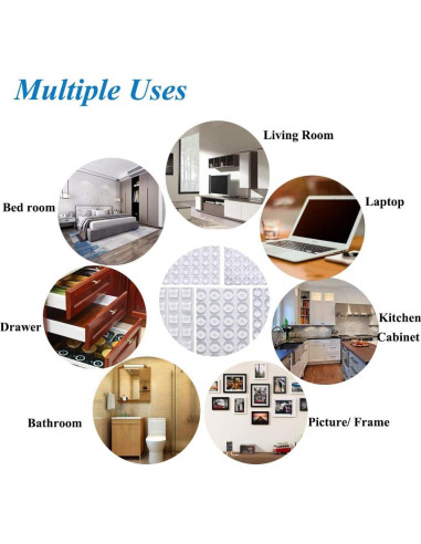 Bumpers Transparentes Autoadhesivos de Silicona 272 Pcs - 5 Tamaños