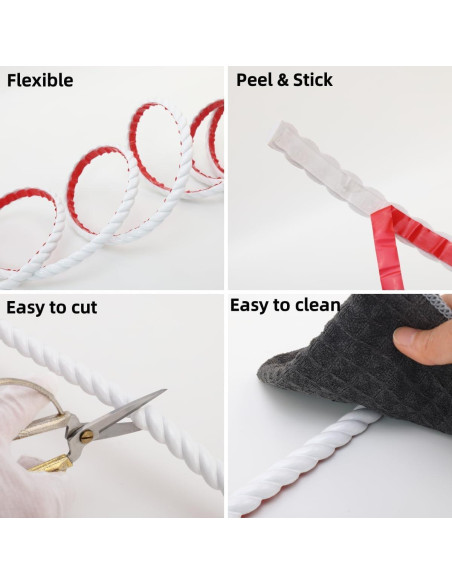 Moldura autoadhesiva flexible Taaizau 5m x 1.5cm blanca