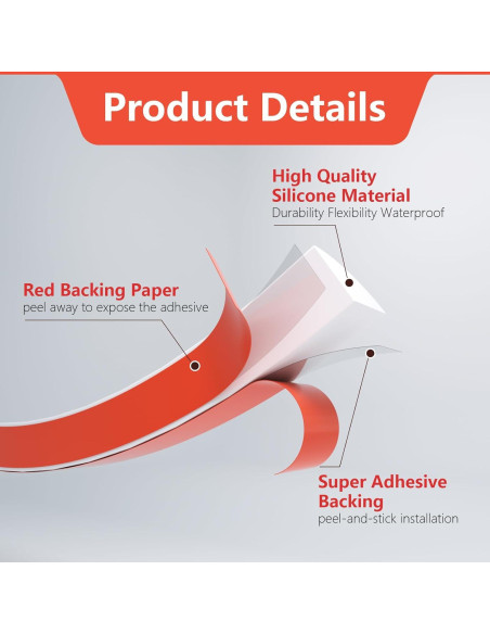 Moldura Cuarterona Flexible Pionasuicg 99 cm Silicona Blanca