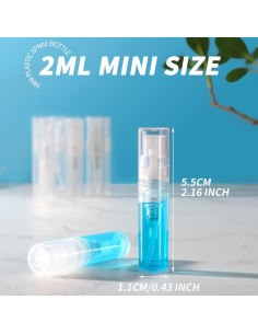 Fandamei Mini Botellas de Spray Rellenables 60pcs 2ml 2