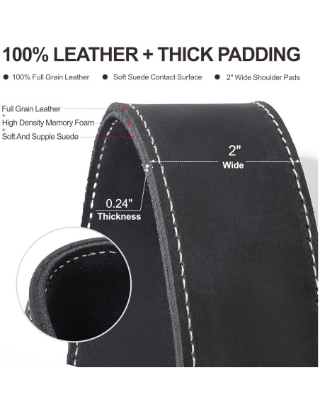 Arnés de cámara individual Padwa Lifestyle negro mate 100% cuero