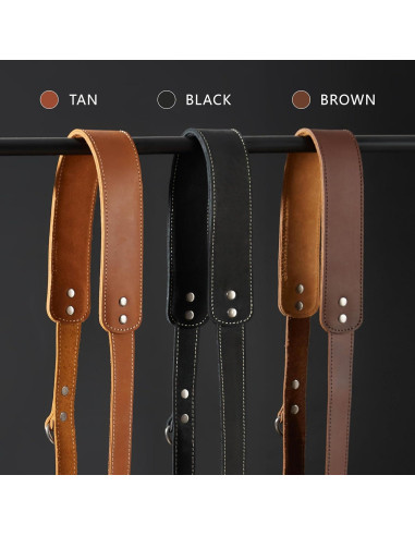 Arnés de cámara individual Padwa Lifestyle negro mate 100% cuero