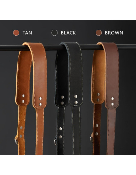 Arnés de cámara individual Padwa Lifestyle negro mate 100% cuero