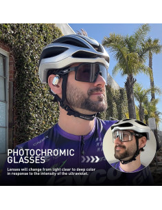 Gafas de Ciclismo Fotoquímicas SCVCN UV400 Negras 2