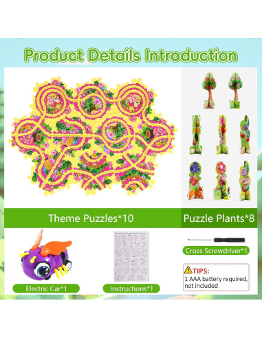 Juego de Pista de Autos Rompecabezas VESPRO 10 Piezas Abeja