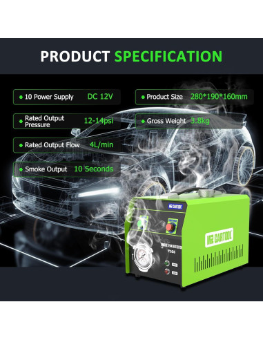 Máquina de Humo MR CARTOOL T105 Detector de Fugas 12V