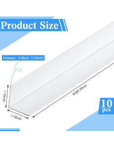 Protectores de Esquinas de Pared Sasylvia 10 Pcs Vinilo Blanco 2