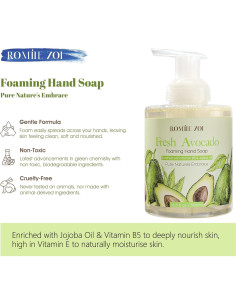 Jabón Espumoso de Manos Romiie Zoi Aguacate 500ml Biodegradable 2