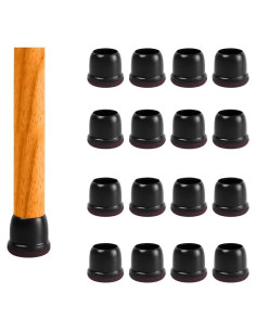 Protectores de Piso para Patas de Silla ARTHURS 16 Pcs Silicona Negra