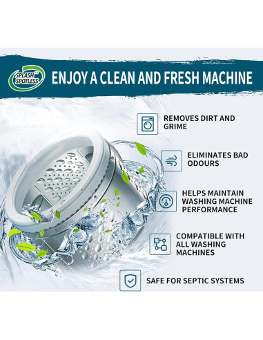 Limpiador de Lavadora Splash Spotless 24 Tabletas Eficaces
