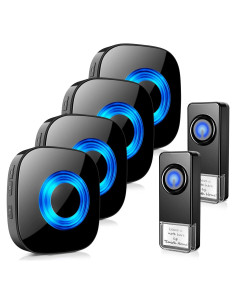 Timbre Inalámbrico PHYSEN 2 Transmisores 4 Receptores LED