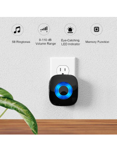 Timbre Inalámbrico PHYSEN 2 Transmisores 4 Receptores LED 2