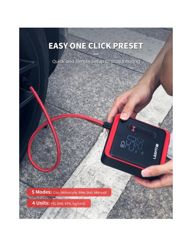 Bomba de Aire Portátil LASFIT CR1 150PSI Inflación Rápida