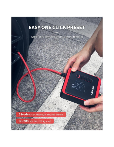Bomba de Aire Portátil LASFIT CR1 150PSI Inflación Rápida