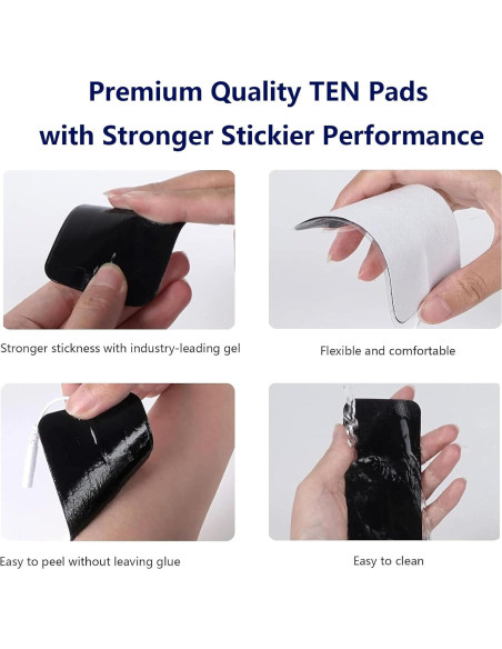 Almohadillas Electrodos TENS VOVOU 10 Pcs 5x10 cm Reutilizables