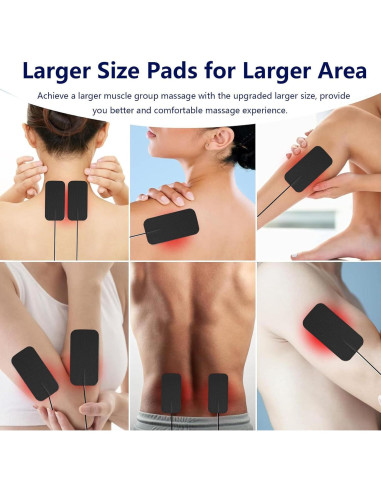 Almohadillas Electrodos TENS VOVOU 10 Pcs 5x10 cm Reutilizables