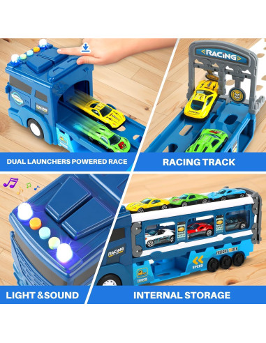 Conjunto de Pista de Carreras Camiones Transportadores ITEFDTUTNE 1.2m