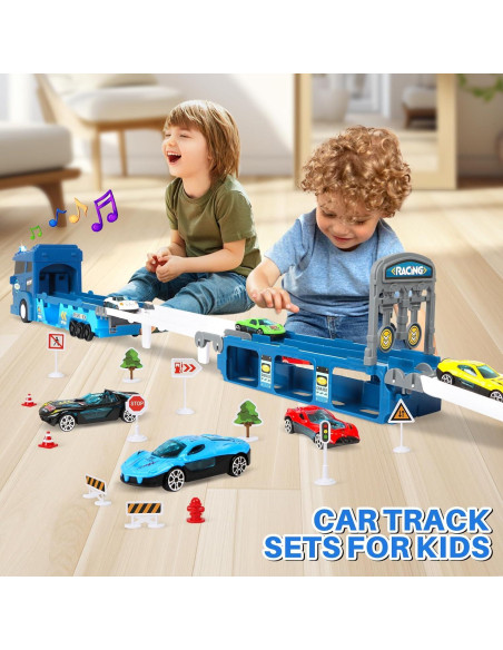 Conjunto de Pista de Carreras Camiones Transportadores ITEFDTUTNE 1.2m