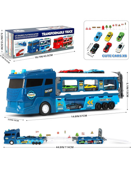 Conjunto de Pista de Carreras Camiones Transportadores ITEFDTUTNE 1.2m