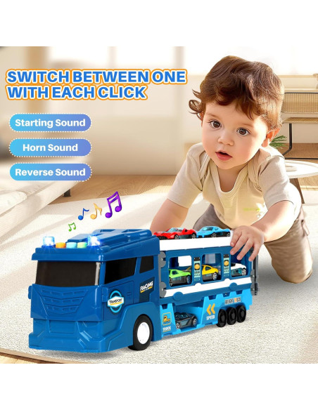 Conjunto de Pista de Carreras Camiones Transportadores ITEFDTUTNE 1.2m