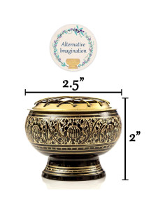 Quemador de Incienso de Latón Negro Imaginación Alternativa 5 cm 2