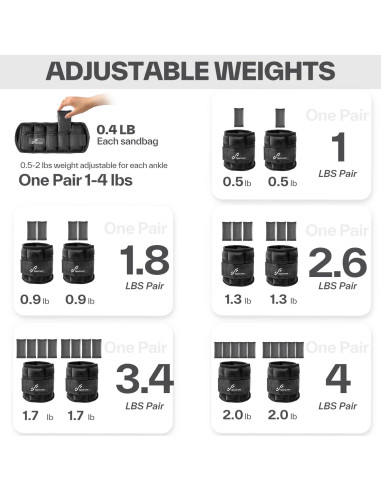 Pesas Ajustables para Tobillo Sportneer 1.8 kg Neopreno