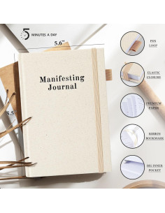 Diario de Manifestación 5 MINUTOS AL DÍA Beige 21.6x14.2 cm 2
