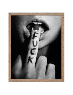 Póster Master Fuck enmarcado beige 20x25 cm arte moderno