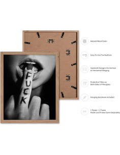 Póster Master Fuck enmarcado beige 20x25 cm arte moderno 2