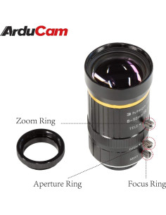 Lente Zoom Arducam 8-50mm C-Mount para Raspberry Pi HQ 2