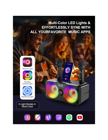 Máquina de Karaoke SINWE SK317 con 2 Micrófonos Inalámbricos