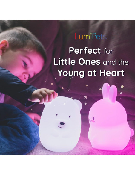 Luz Nocturna Infantil LumiPets Oso 9 Colores Control Remoto Luz Nocturna Infantil LumiPets Oso 9 Colores Control Remoto