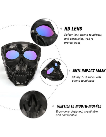Máscara de Gafas de Calavera Outamateur UV para Motocicleta