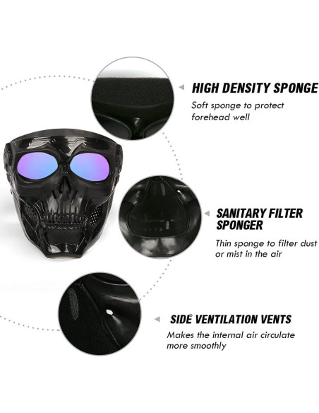 Máscara de Gafas de Calavera Outamateur UV para Motocicleta