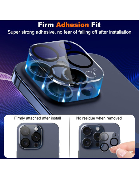 Protector de Lente de Cámara WHPXJY para iPhone 15 Pro/Max - Paquete de 3 Protector de Lente de Cámara WHPXJY para iPhone 15 Pro/Max - Paquete de 3