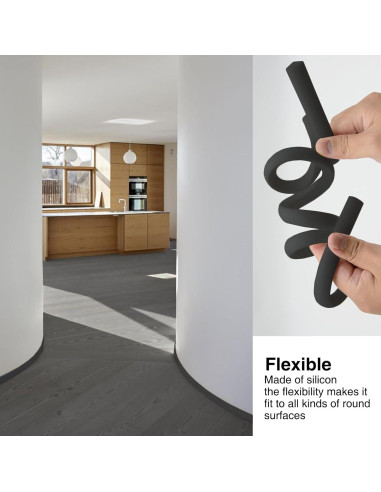 Moldura Flexible de Silicona VLKAVIVA 150 cm Negra Autoadhesiva