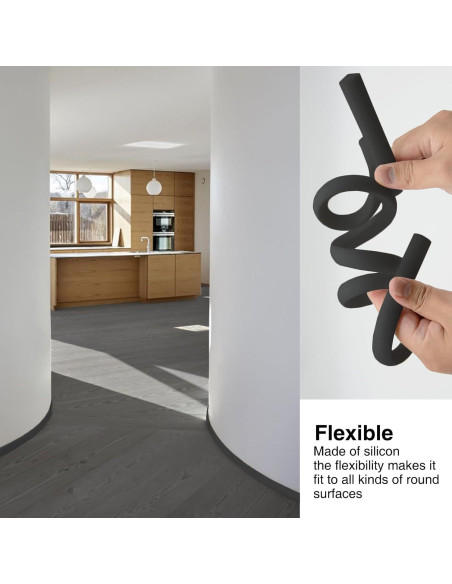 Moldura Flexible de Silicona VLKAVIVA 150 cm Negra Autoadhesiva