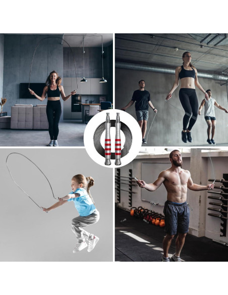Cuerda de Salto Rápida GUMWIG Ajustable con Mango de Aluminio