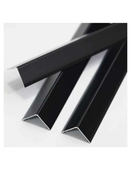 Protectores de Esquinas de Aluminio Coengwui 3Pcs 0.88m Negro Mate