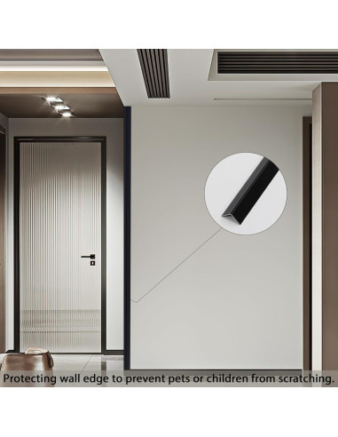 Protectores de Esquinas de Aluminio Coengwui 3Pcs 0.88m Negro Mate