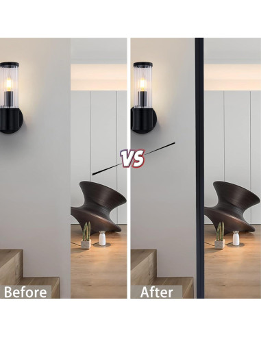 Protectores de Esquinas de Aluminio Coengwui 3Pcs 0.88m Negro Mate