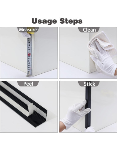 Protectores de Esquinas de Aluminio Coengwui 3Pcs 0.88m Negro Mate