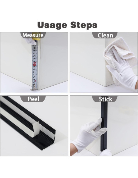 Protectores de Esquinas de Aluminio Coengwui 3Pcs 0.88m Negro Mate