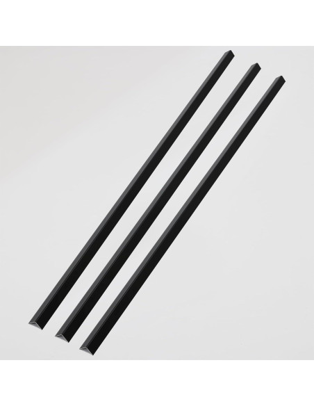 Protectores de Esquinas de Aluminio Coengwui 3Pcs 0.88m Negro Mate