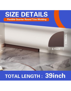 Moldura Cuadrada Flexible WURJHSONG 99 cm Caucho Impermeable 2