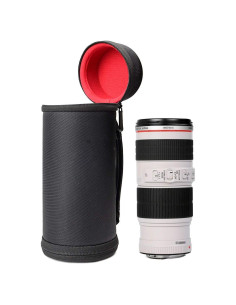 Funda Semi-Dura para Lente de Cámara DSLR WGear Negra Grande