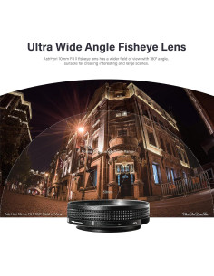 Lente Prime Manual AstrHori 10mm F8 II Ojo de Pez M43 2